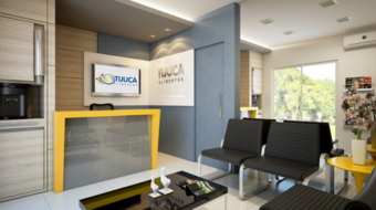 Recepção - Tijuca Alimentos - Projeto dos Arquitetos da 5Sense Arquitetura em Fortaleza - Ceará - DESTAQUE