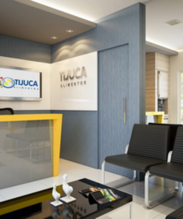 Recepção - Tijuca Alimentos - Projeto dos Arquitetos da 5Sense Arquitetura em Fortaleza - Ceará - DESTAQUE